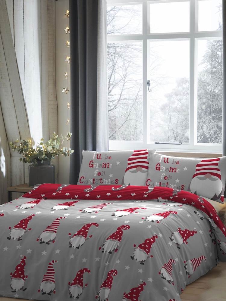 Fusion Gnome For Christmas 100% Cotton Duvet Cover and Pillowcase Set - Imagen 1 de 3