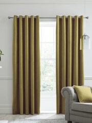 Laurence Llewelyn-Bowen Ochre Yellow Montrose Eyelet Curtains - Image 1 of 3