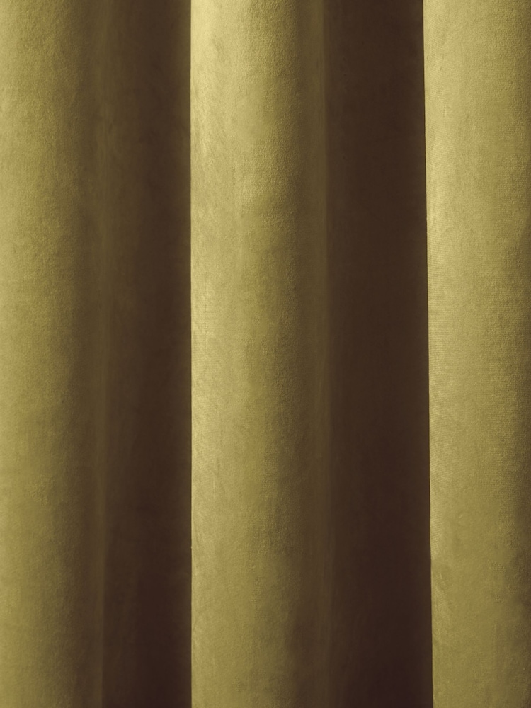 Laurence Llewelyn-Bowen Ochre Yellow Montrose Eyelet Curtains - Image 3 of 3