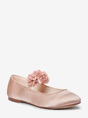 Pink Satin Stain Resistant Standard Fit (F) Corsage Bridesmaid Collection Occasion Shoes - Image 2 of 4