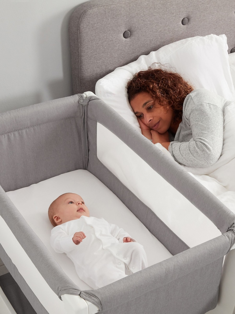 Shnuggle Dove Grey Air Bedside Crib - Image 1 of 4