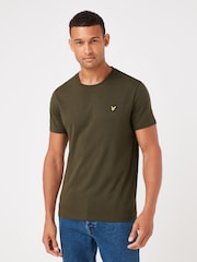 Lyle & Scott Olive Green Crew Neck Cotton T-Shirt - Image 1 of 6