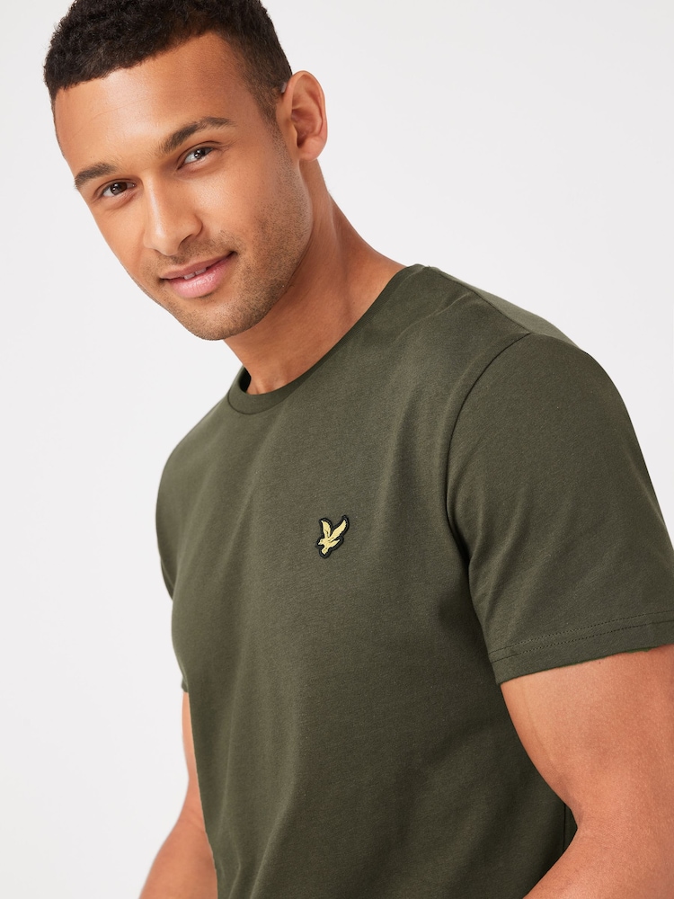 Lyle & Scott Olive Green Crew Neck Cotton T-Shirt - Image 10 of 10