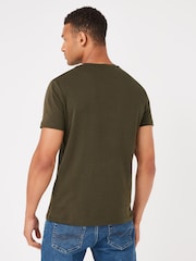 Lyle & Scott Olive Green Crew Neck Cotton T-Shirt - Image 2 of 6