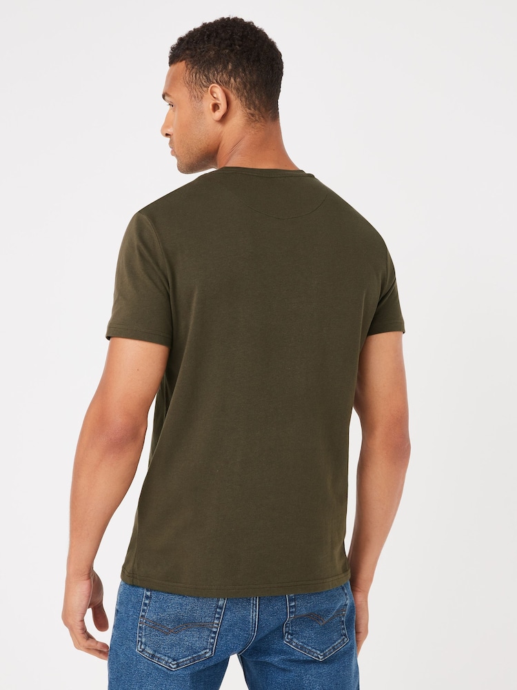 Lyle & Scott Olive Green Crew Neck Cotton T-Shirt - Image 2 of 6