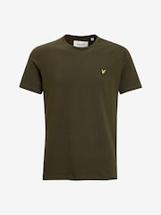 Lyle & Scott Olive Green Crew Neck Cotton T-Shirt - Image 4 of 6