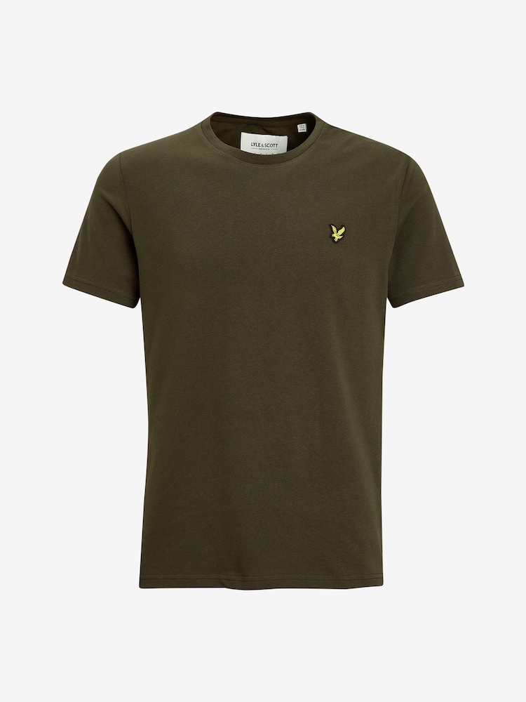 Lyle & Scott Olive Green Crew Neck Cotton T-Shirt - Image 4 of 6