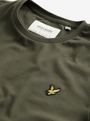 Lyle & Scott Olive Green Crew Neck Cotton T-Shirt - Image 5 of 6