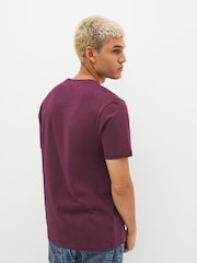 Бургундский - Хлопковая футболка с вырезом под горло Lyle & Scott - Image 4 of 8