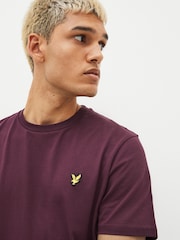 Бургундский - Хлопковая футболка с вырезом под горло Lyle & Scott - Image 5 of 8