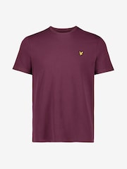 Бургундский - Хлопковая футболка с вырезом под горло Lyle & Scott - Image 6 of 8
