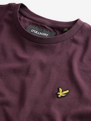 Бургундский - Хлопковая футболка с вырезом под горло Lyle & Scott - Image 7 of 8