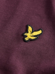 Бургундский - Хлопковая футболка с вырезом под горло Lyle & Scott - Image 8 of 8