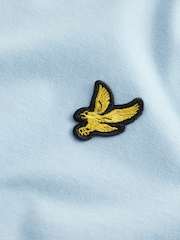 Синий - Хлопковая футболка с вырезом под горло Lyle & Scott - Изображение 6 из 6