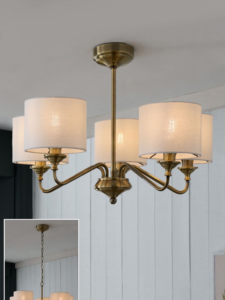 Brass Burford 5 Light Height Adjustable Light - Image 1 of 1