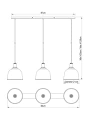 Black Gloucester 3 Light Pendant Ceiling Light - Image 4 of 5