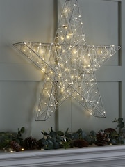 Laura Ashley Silver Indoor/Outdoor Sparkle Star LED Small Light - Image 1 of 2