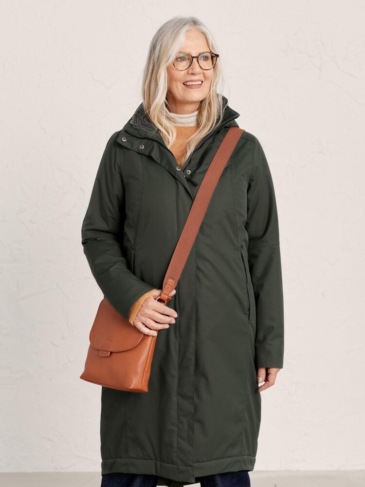 Seasalt Cornwall Dark Green Tall Janelle Waterproof Coat - Image 3 of 6