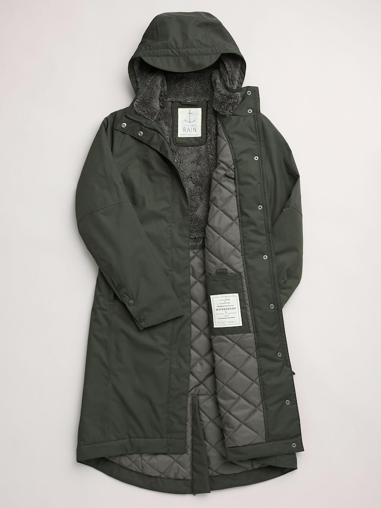 Seasalt Cornwall Dark Green Tall Janelle Waterproof Coat - Image 4 of 6