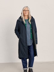 Seasalt Cornwall Blue Dark Petite Waterproof Janelle Coat - Image 1 of 6