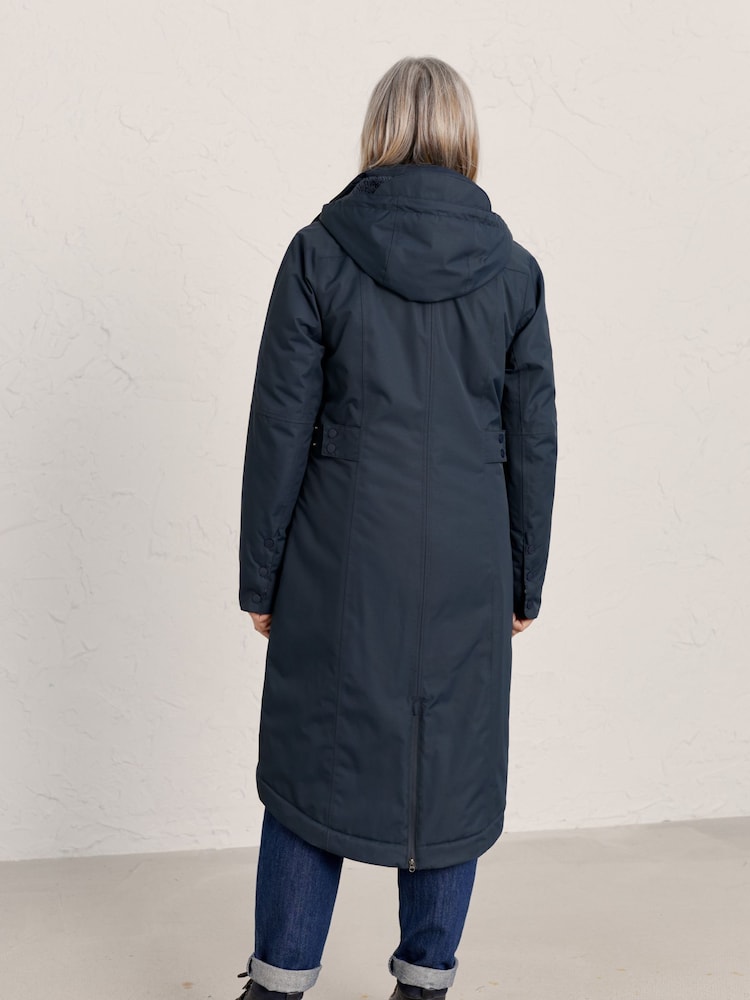 Seasalt Cornwall Blue Dark Petite Waterproof Janelle Coat - Image 2 of 6