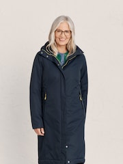 Seasalt Cornwall Blue Dark Petite Waterproof Janelle Coat - Image 3 of 6