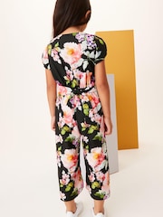Black Floral Print Jumpsuit (3-16yrs) - Image 2 of 6