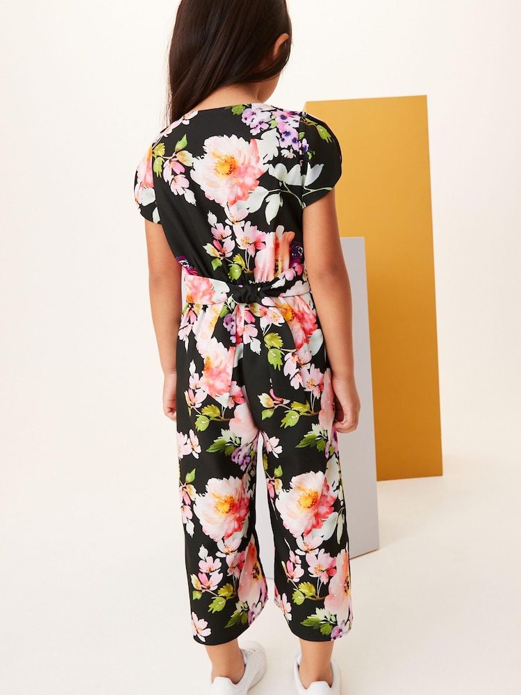 Black Floral Print Jumpsuit (3-16yrs) - Image 2 of 6