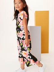 Black Floral Print Jumpsuit (3-16yrs) - Image 3 of 6