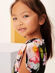 Black Floral Print Jumpsuit (3-16yrs) - Image 4 of 6
