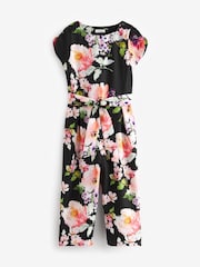 Black Floral Print Jumpsuit (3-16yrs) - Image 5 of 6