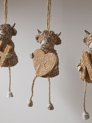 Natural Hamish The Highland Cow Monogram Hanging Decoration - Image 2 of 5