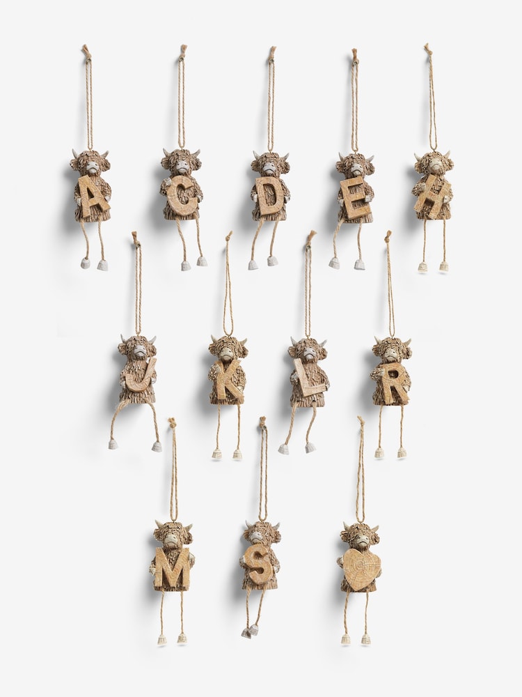 Hamish The Highland Cow Monogram Hanging Decoration - Image 3 of 5