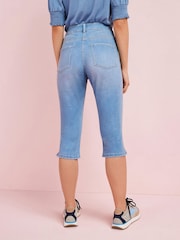 Mid Blue Pedal Pusher Cropped Jeans - Image 3 of 4