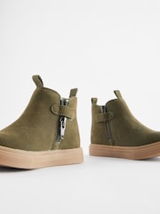 Khakigrün/Dino-Motiv - Chelsea-Stiefel mit Reißverschluss - Bild 5 von 7