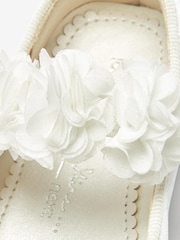 White Stain Resistant Satin Standard Fit (F) Bridesmaid Collection Corsage Mary Jane Occasion Shoes - Image 4 of 5