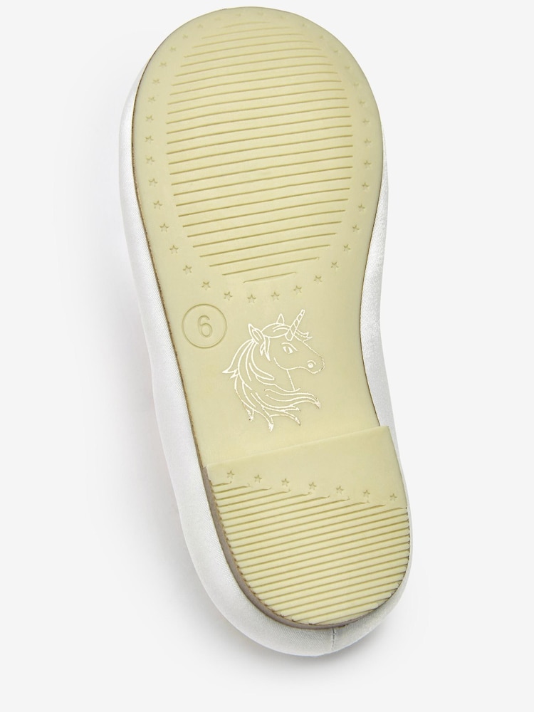 White Stain Resistant Satin Standard Fit (F) Bridesmaid Collection Corsage Mary Jane Occasion Shoes - Image 5 of 5
