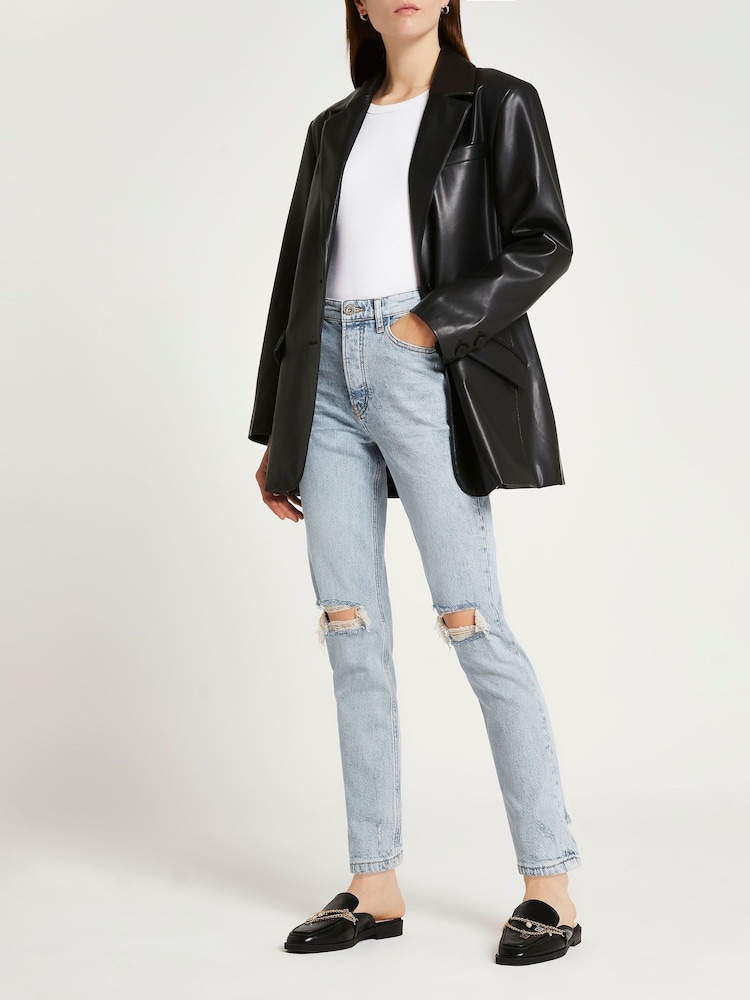 River Island Denim Medium Slim High Waist Mid Rise Jeans - Image 1 of 5