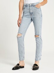 River Island Denim Medium Slim High Waist Mid Rise Jeans - Image 3 of 5
