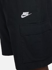Negro - Pantalón corto tipo cargo de polar de algodón 100 % Club de Nike - Imagen 12 de 27
