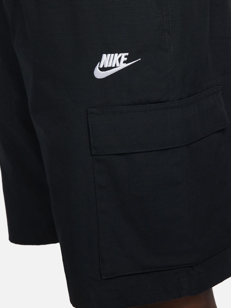 Nike Black 100% Cotton Club Fleece Cargo Shorts - Image 12 of 27