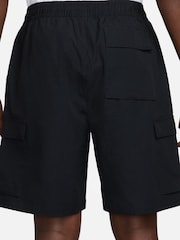 Negro - Pantalón corto tipo cargo de polar de algodón 100 % Club de Nike - Imagen 20 de 27
