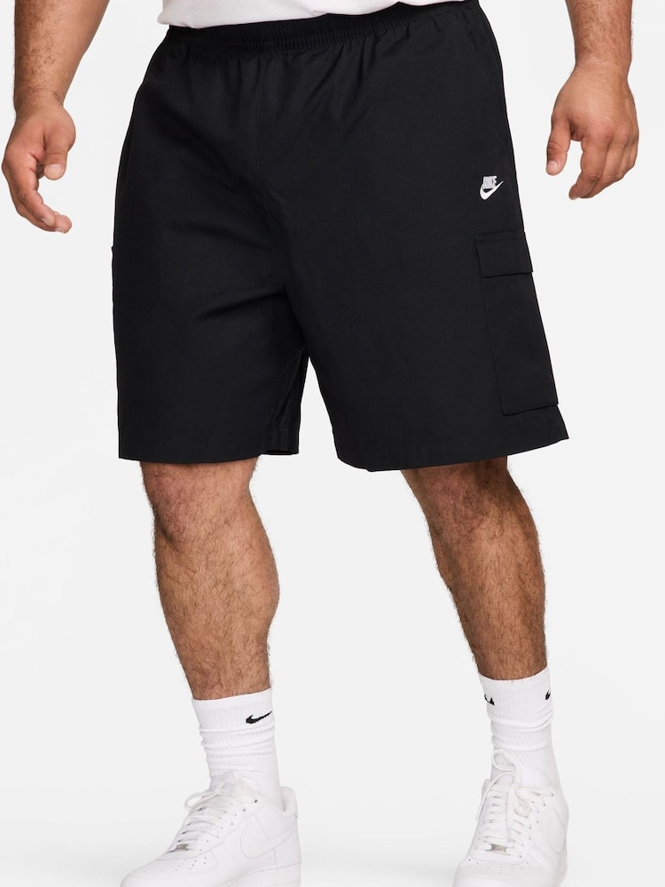 Nike Black 100% Cotton Club Fleece Cargo Shorts - Image 21 of 27