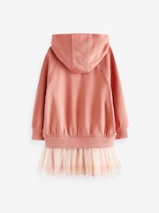 Rust Pink Hoodie Dress With Mesh Skirt (3-16yrs) - Image 7 of 8