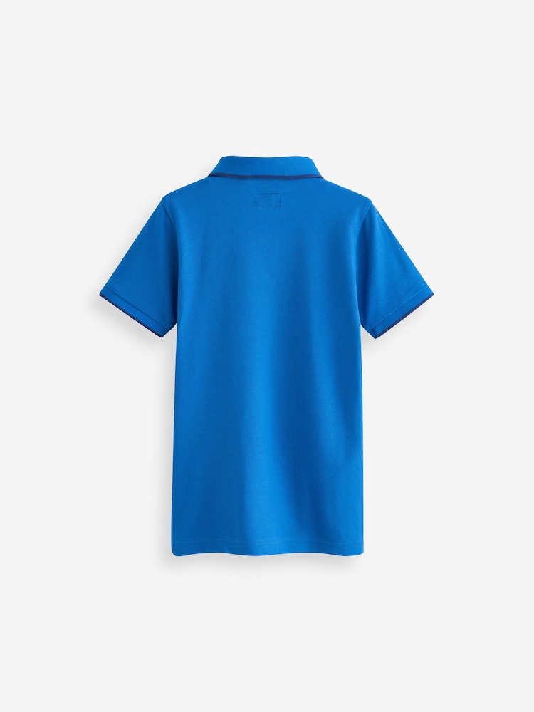 Blue Cobalt Short Sleeve Polo Shirt (3-16yrs) - Image 2 of 3