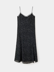 Mango Black Polka Dot Cami Midi Dress - Image 5 of 7