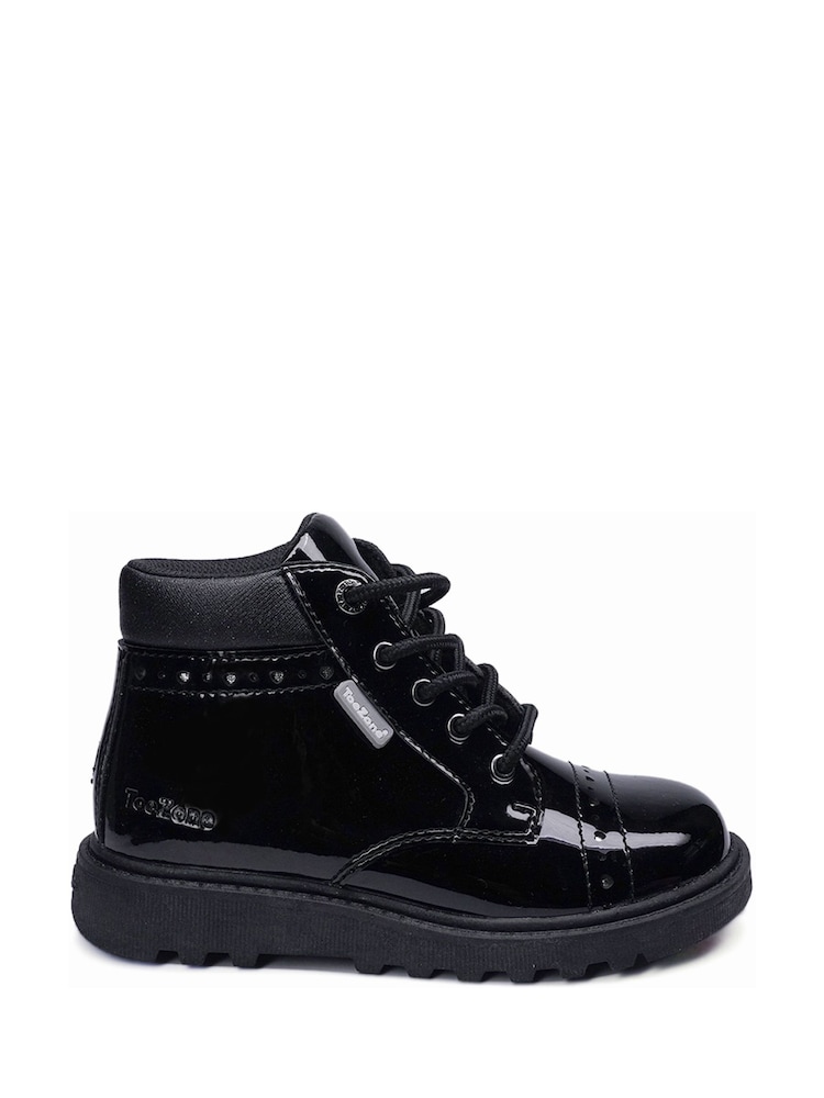 ToeZone Schnürstiefel aus Lackleder, Schwarz - Bild 1 von 5