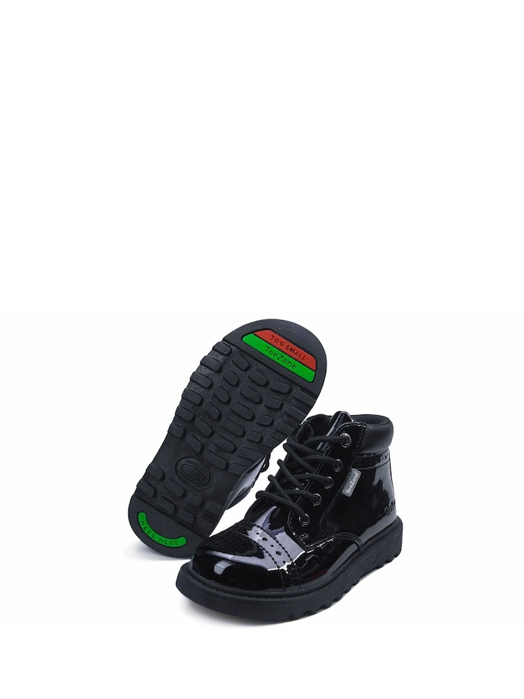 ToeZone Schnürstiefel aus Lackleder, Schwarz - Bild 2 von 5