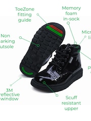 ToeZone Schnürstiefel aus Lackleder, Schwarz - Bild 4 von 5