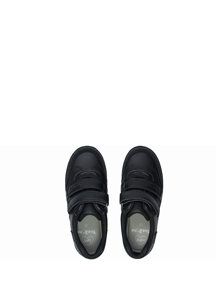 ToeZone Black Twin Strap Love Heart School Shoes - Image 2 of 4